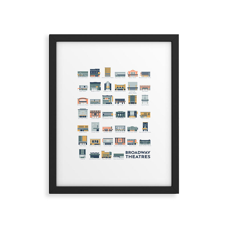 Broadway Theatres Framed Art Print