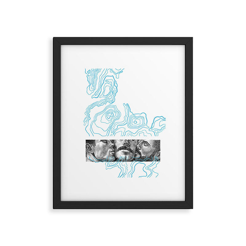 Atlas - NOODDOODs Blue Framed Art Print Gallery Image 4