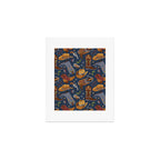 Embroidered cowgirls | Blue Art Print Gallery Image 1