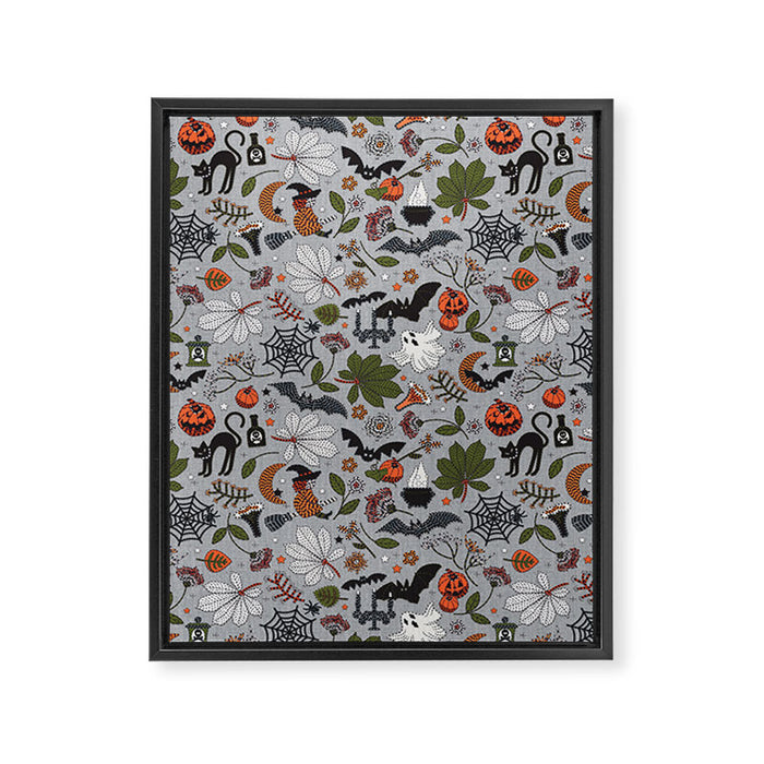Embroidered halloween Framed Canvas Print Gallery Image 1