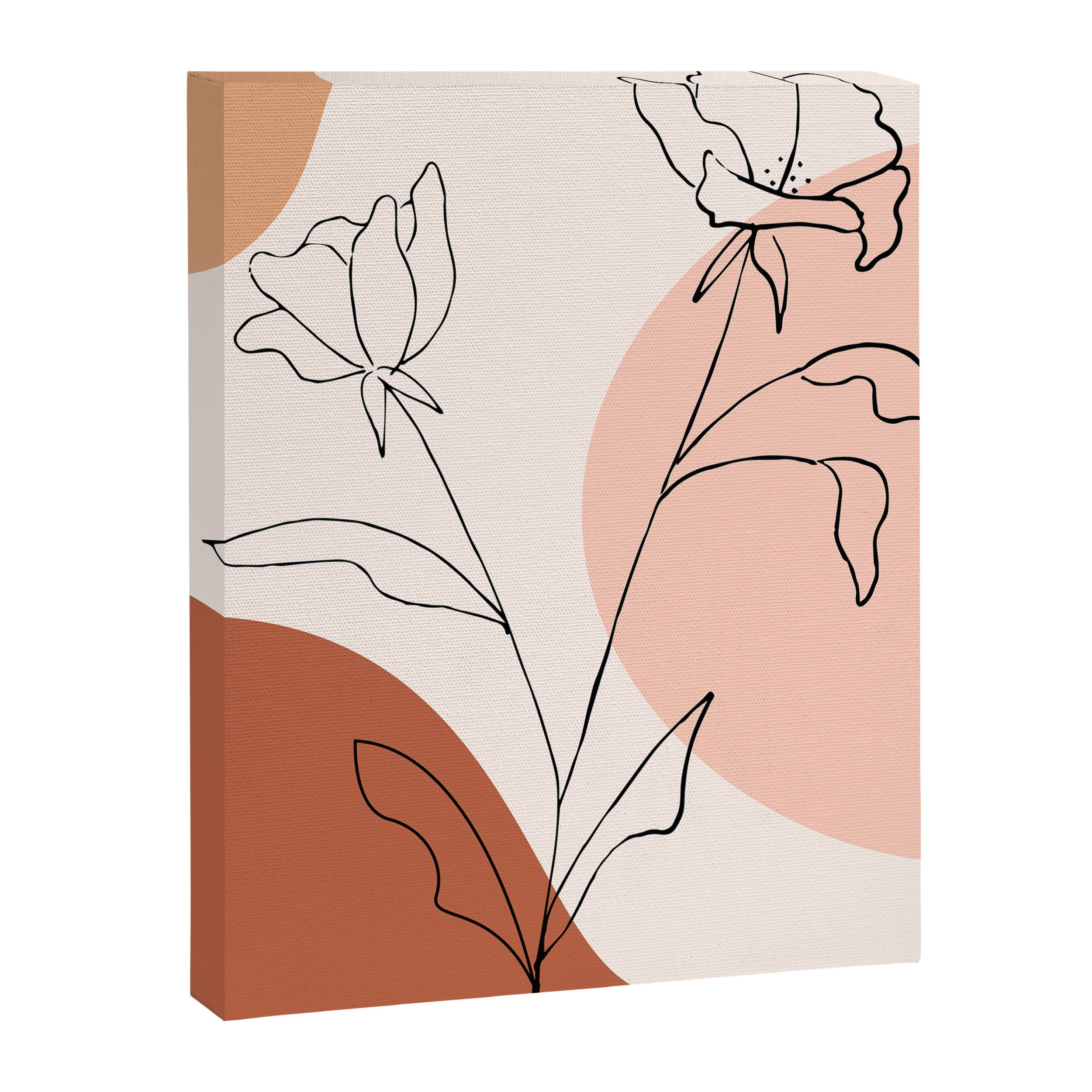 Poppies line drawing Canvas Print Gallery Image 6