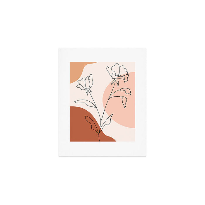 Poppies line drawing Art Print Gallery Image 1