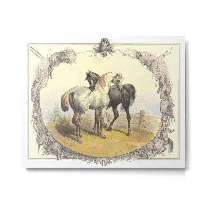 Arabian Horses - Equine Theme Vintage Illustration Metal Print Gallery Image 1
