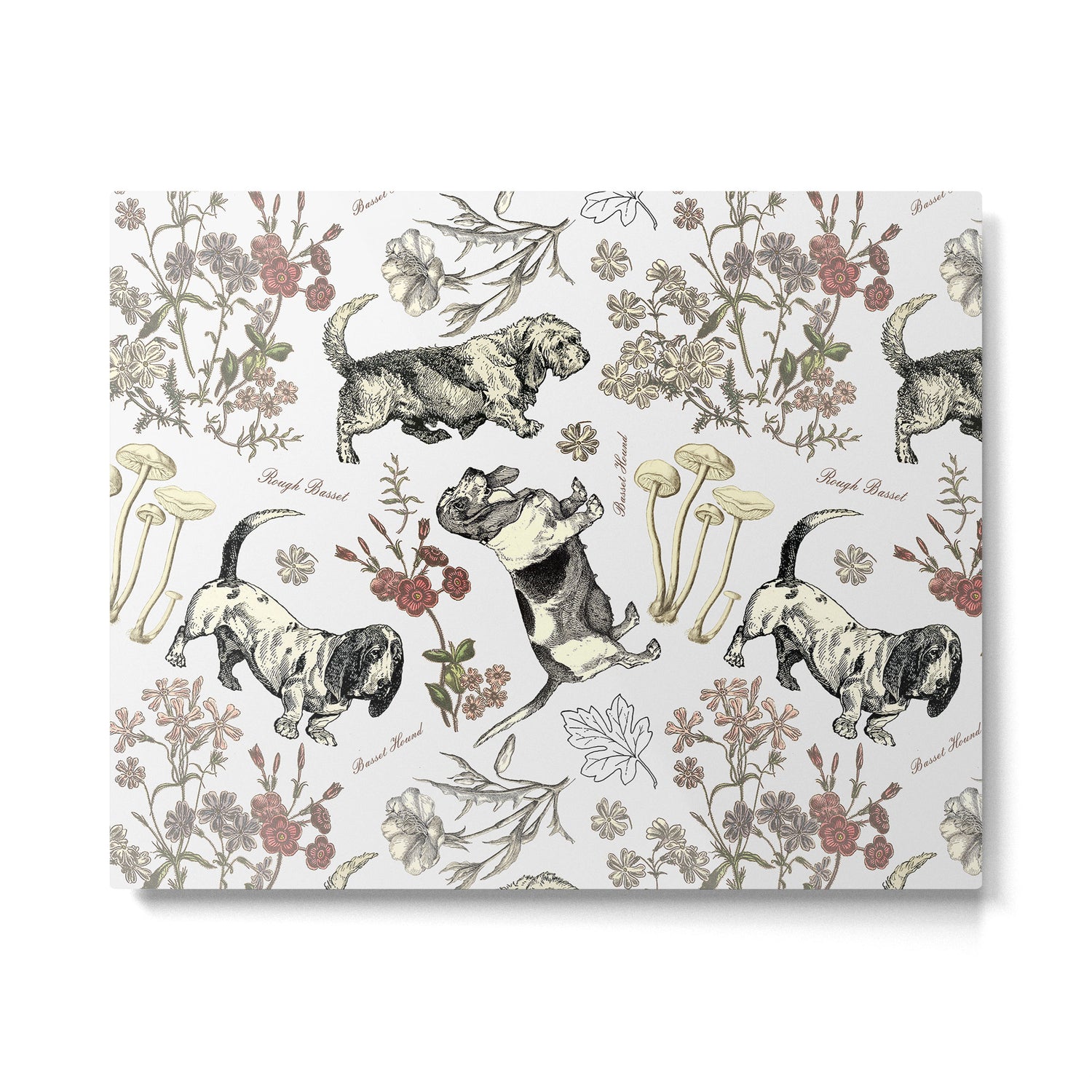 BASSET HOUNDS and MAGICAL MUSCHROOMS  Metal Print Gallery Image 4