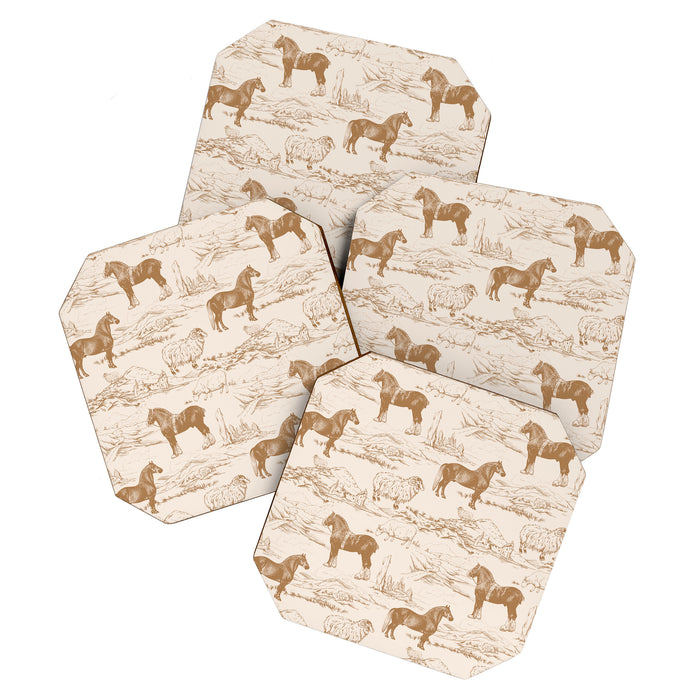 Clydesdale Horses in The Scottish Landscape  Coaster Gallery Image 1