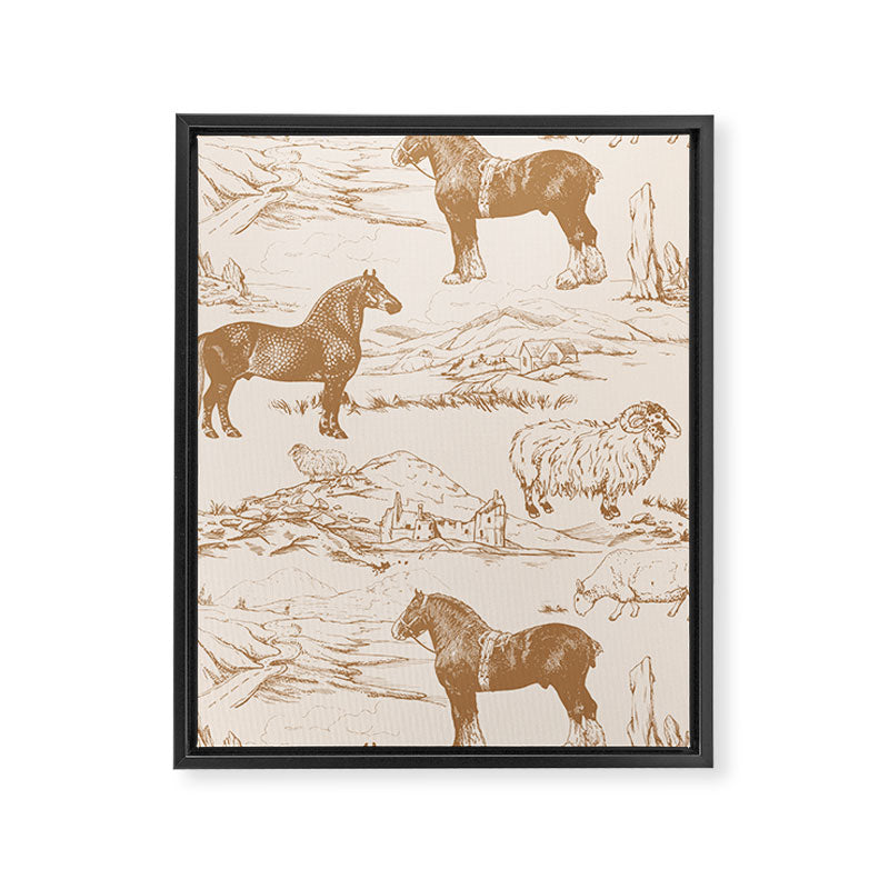 Clydesdale Horses in The Scottish Landscape  Framed Canvas Print Gallery Image 8