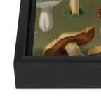 Forest Mushroom Goblincore Aesthetic Pattern - Lichen Green  Framed Canvas Print Gallery Image 3
