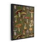 Forest Mushroom Goblincore Aesthetic Pattern - Lichen Green  Framed Canvas Print Gallery Image 2