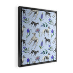GREYHOUND DOGS and Blue Meadow Botanical Pattern  Framed Canvas Print Gallery Image 2