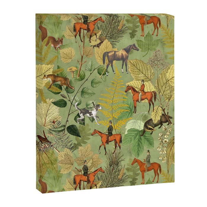 Horseback Riding In The Woods Canvas Print Gallery Image 1