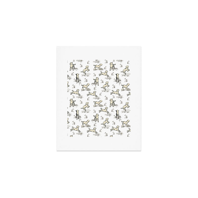 Little Sheep in Meadow - Toile pattern for Children  Art Print Gallery Image 1