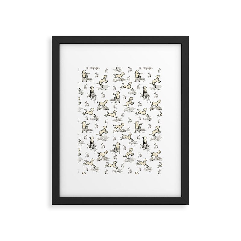 Little Sheep in Meadow - Toile pattern for Children  Framed Art Print Gallery Image 6
