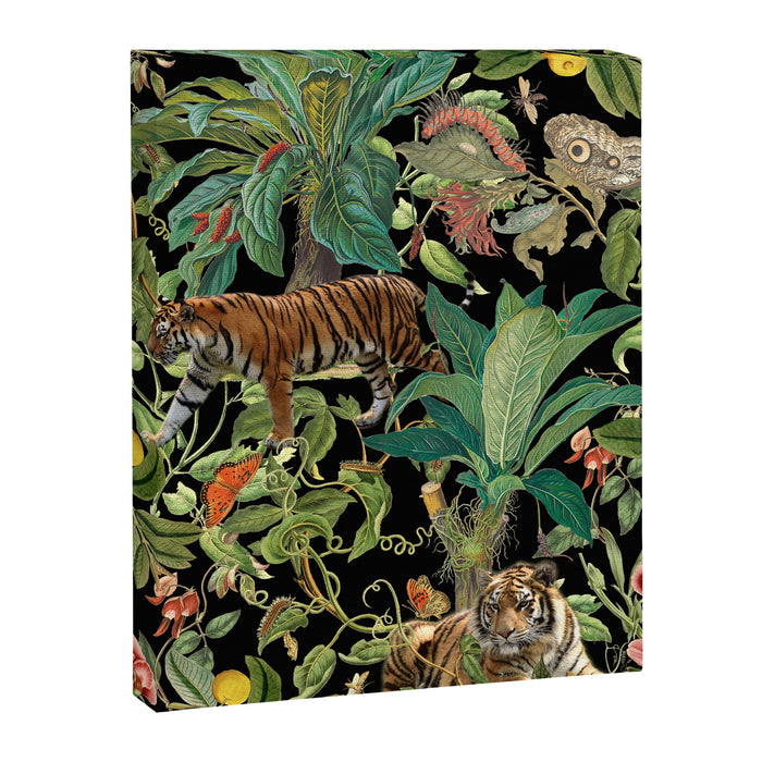 TIGER IN THE DARK JUNGLE Canvas Print Gallery Image 1