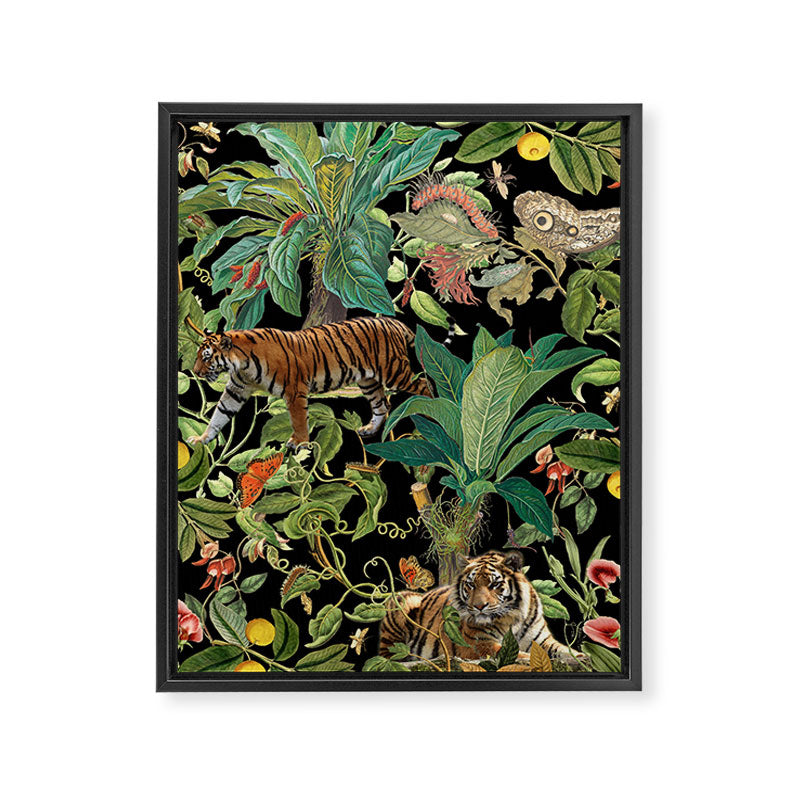 TIGER IN THE DARK JUNGLE Framed Canvas Print Gallery Image 6