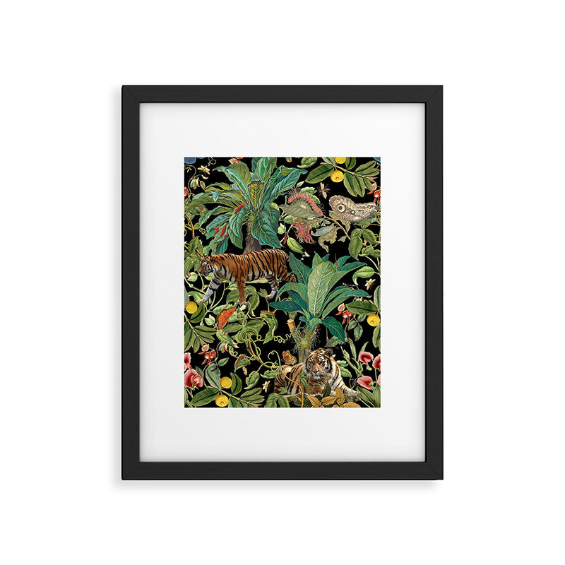 TIGER IN THE DARK JUNGLE Framed Art Print Gallery Image 5