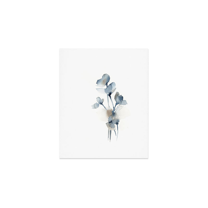 Blue grey florals Art Print Gallery Image 1