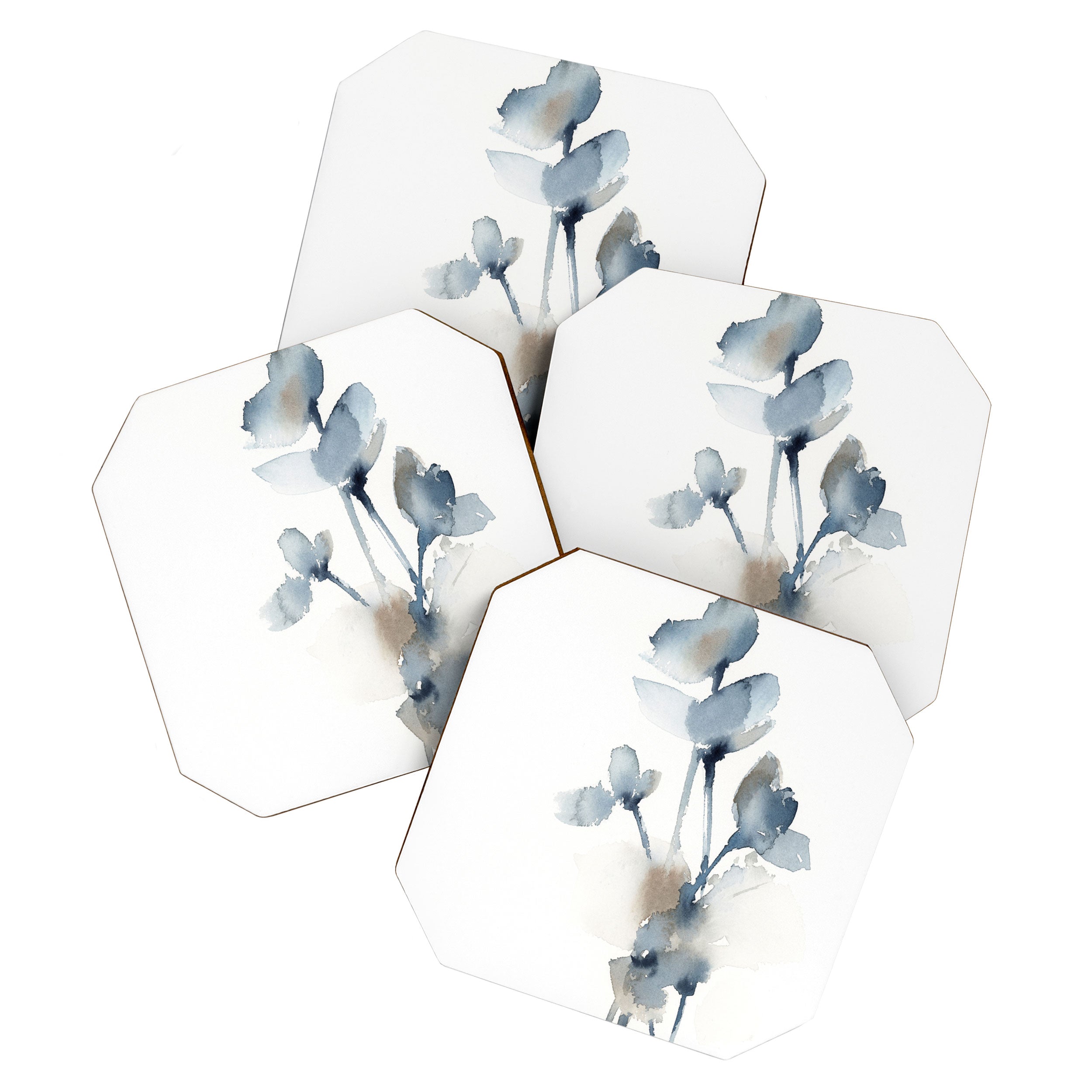 Blue grey florals Coaster Gallery Image 1