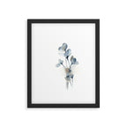 Blue grey florals Framed Art Print Gallery Image 4