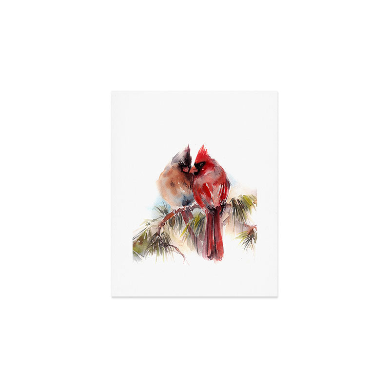 Cardinal Birds Couple Art Print Gallery Image 1