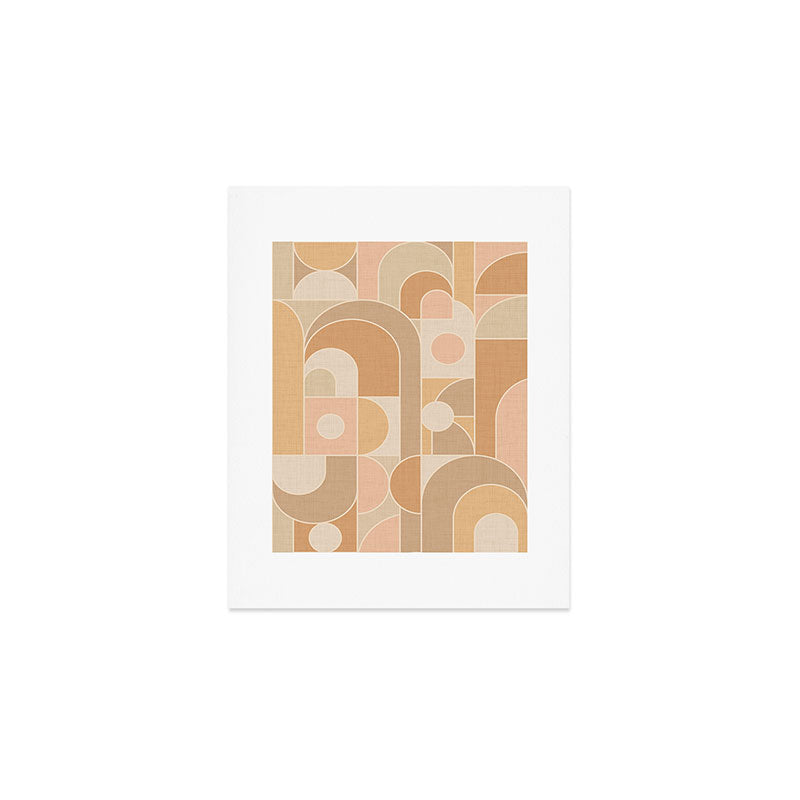 Abstract Bauhaus Shapes - Neutral Colors Art Print Gallery Image 1