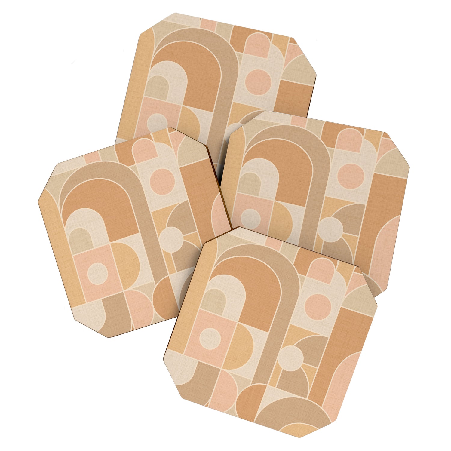 Abstract Bauhaus Shapes - Neutral Colors Coaster Gallery Image 1