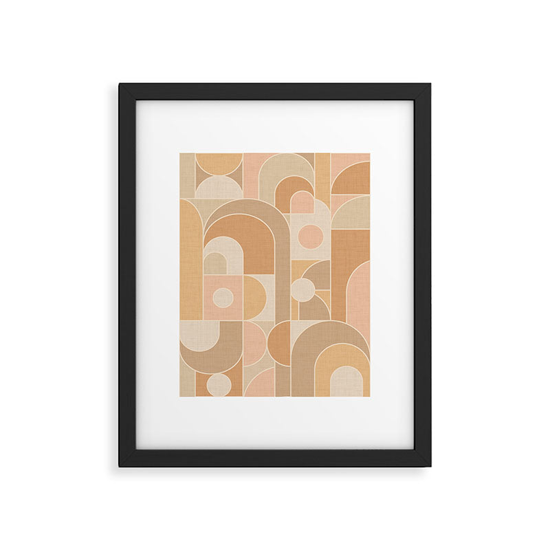 Abstract Bauhaus Shapes - Neutral Colors Framed Art Print Gallery Image 5