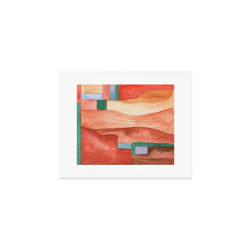 Abstract Desert Landscape Watercolor Art Print Gallery Image 1