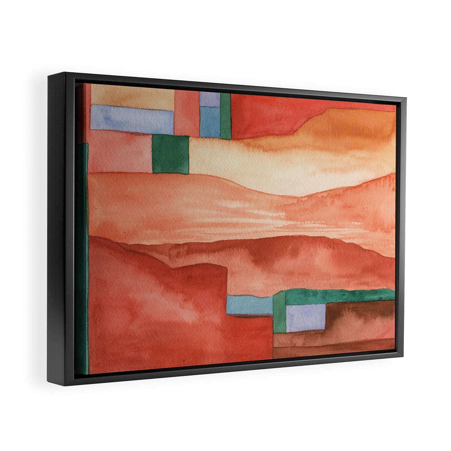 Abstract Desert Landscape Watercolor Framed Canvas Print Gallery Image 2