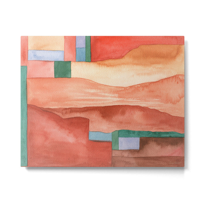 Abstract Desert Landscape Watercolor Metal Print Gallery Image 1