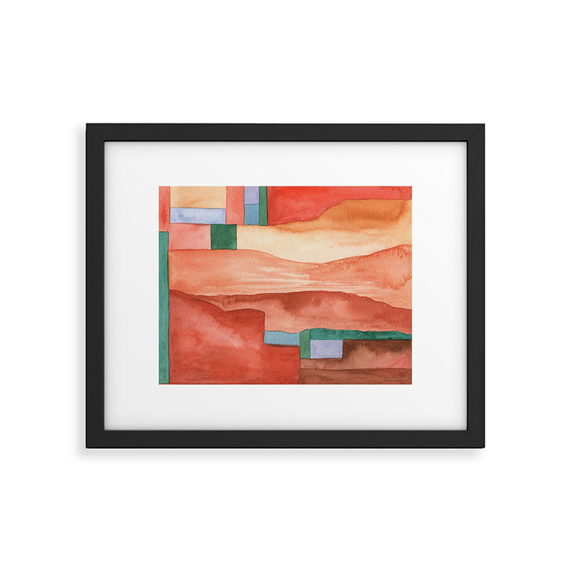 Abstract Desert Landscape Watercolor Framed Art Print Gallery Image 4
