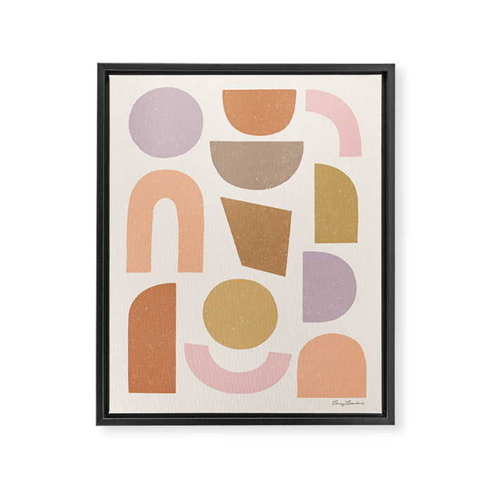 Bauhaus Geo Shapes - Fall Colors Framed Canvas Print Gallery Image 1