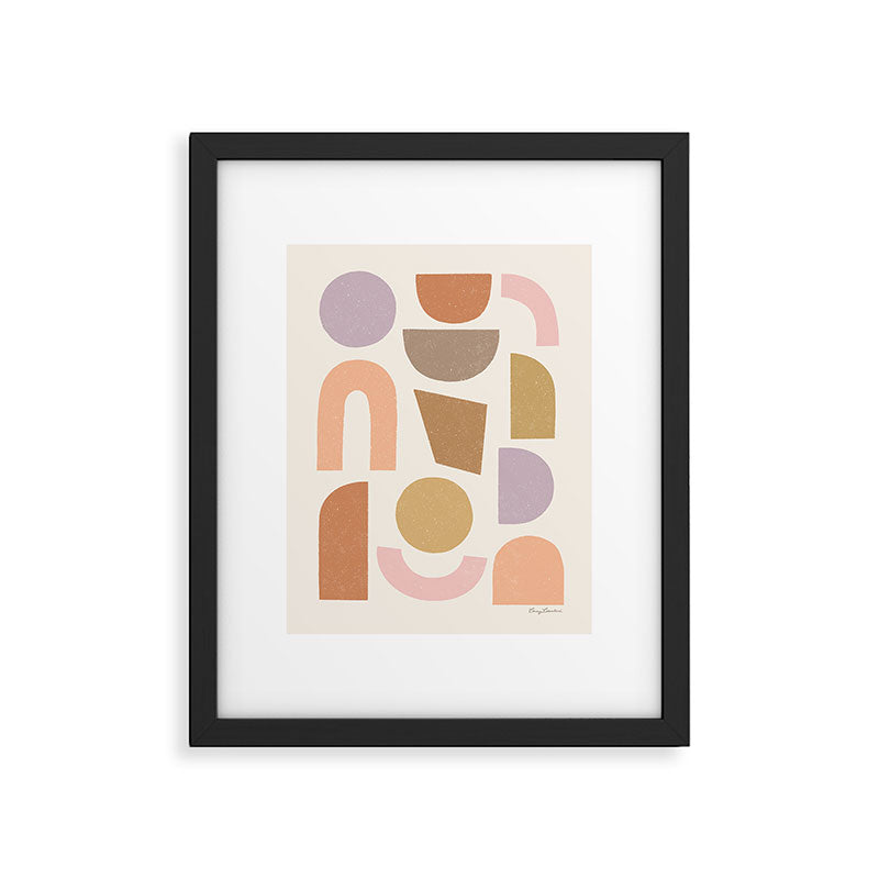 Bauhaus Geo Shapes - Fall Colors Framed Art Print Gallery Image 6