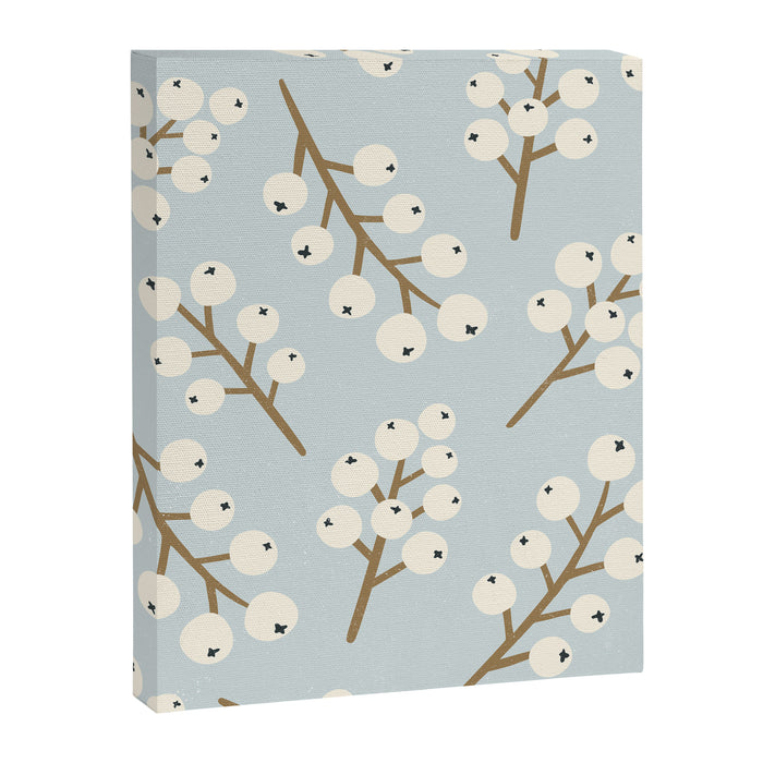 Berries and Branches - Light Blue Canvas Print Gallery Image 1