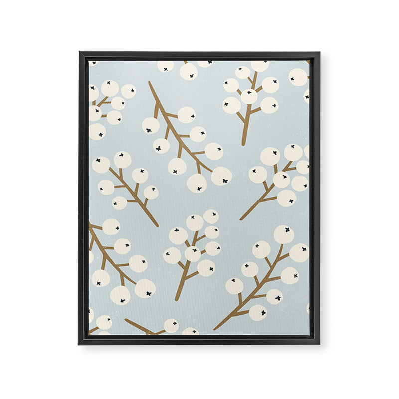 Berries and Branches - Light Blue Framed Canvas Print Gallery Image 8