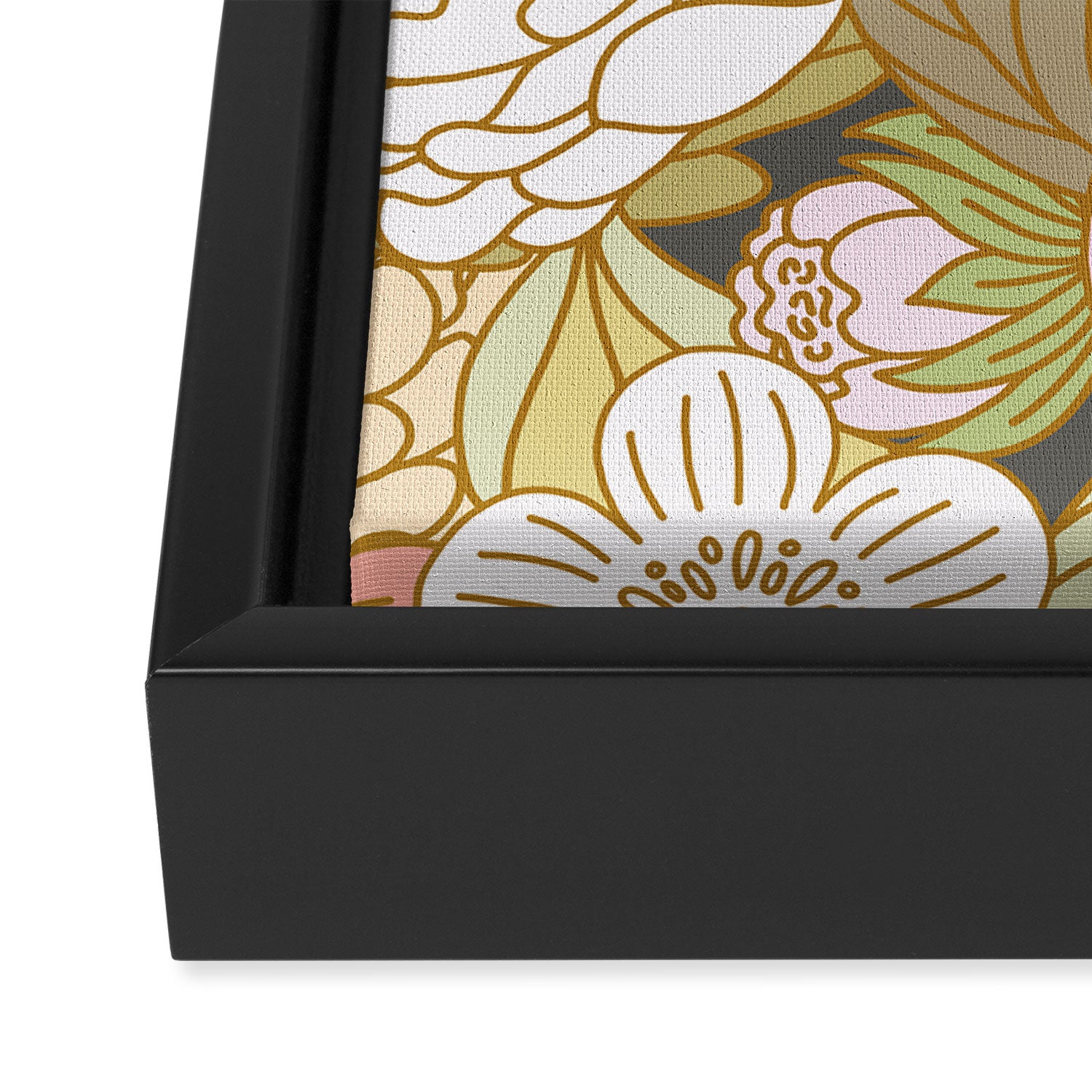 Boho Blooms | Pastel Fall Colors Framed Canvas Print Gallery Image 3