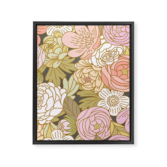Boho Blooms | Pastel Fall Colors Framed Canvas Print Gallery Image 1