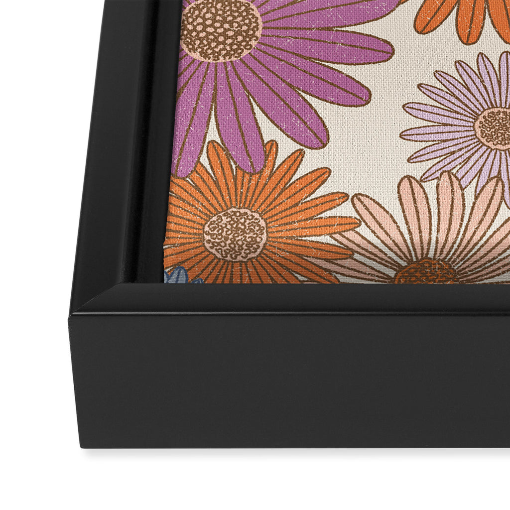 Boho Harvest Blooms - Cream Framed Canvas Print Gallery Image 3