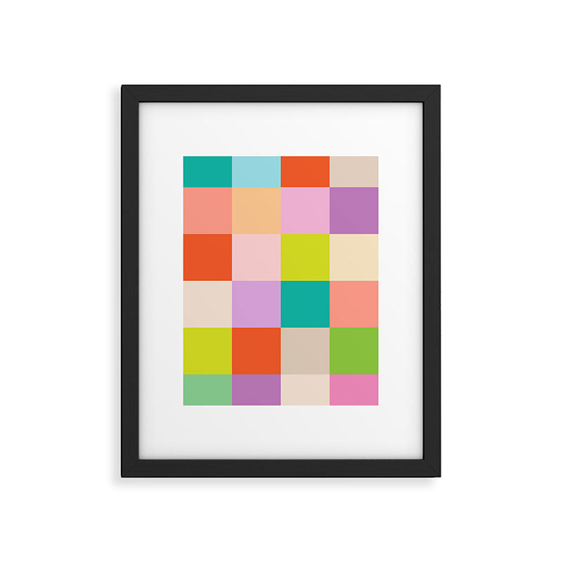 Bright Checks Framed Art Print Gallery Image 5