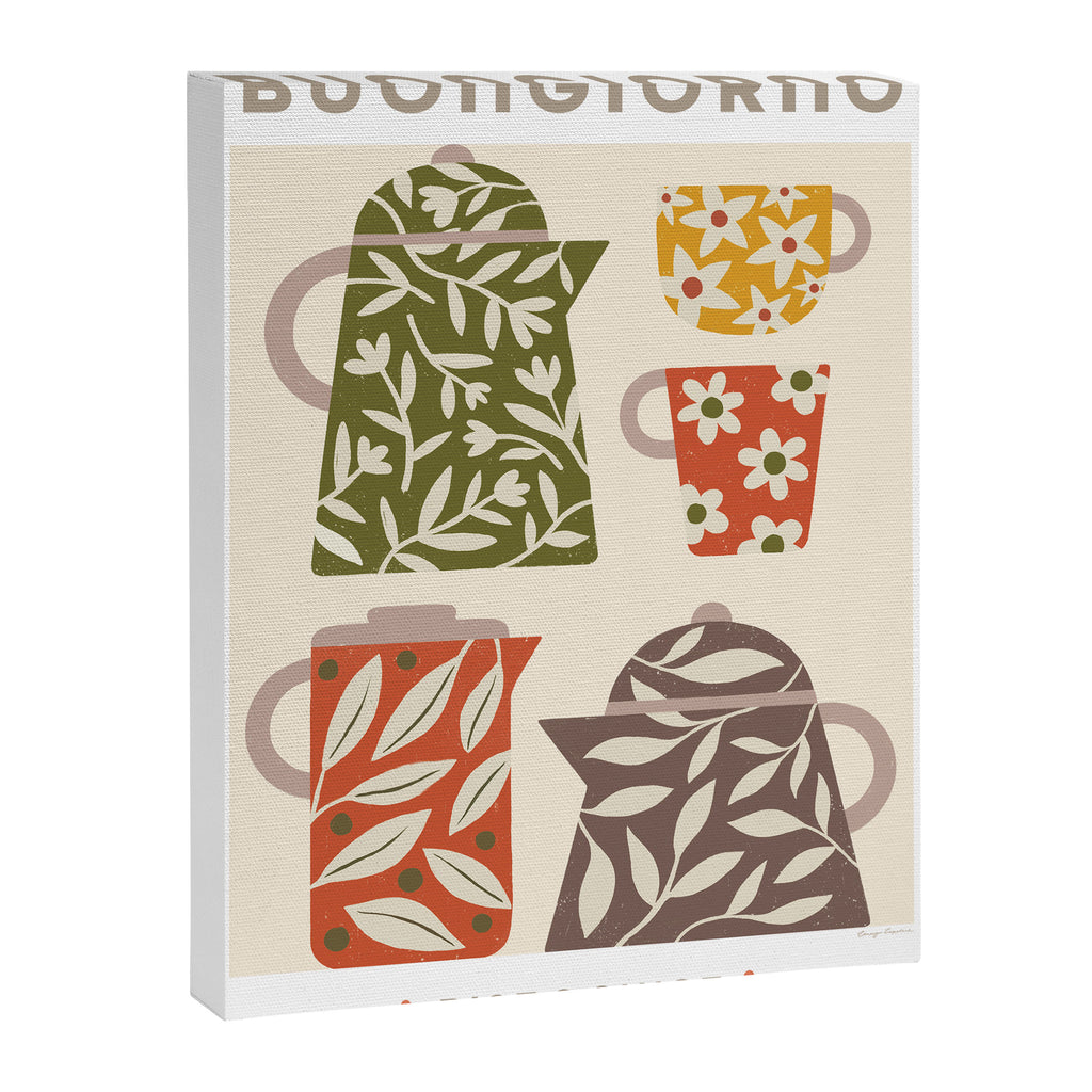 Buongiorno Retro Floral Coffee Canvas Print Gallery Image 8