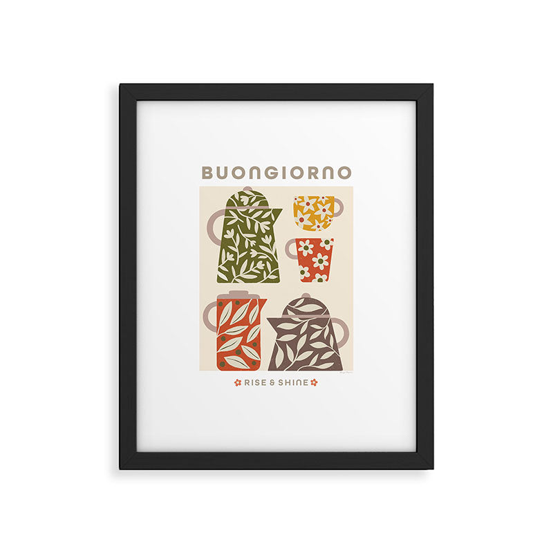 Buongiorno Retro Floral Coffee Framed Art Print Gallery Image 6