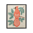 Cardinal Bird and Pine Branches Framed Canvas Print Gallery Image 8