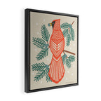 Cardinal Bird and Pine Branches Framed Canvas Print Gallery Image 2