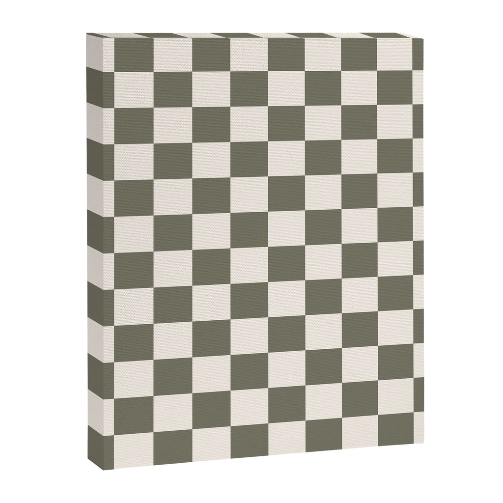 Checkerboard - Olive Green Canvas Print Gallery Image 8