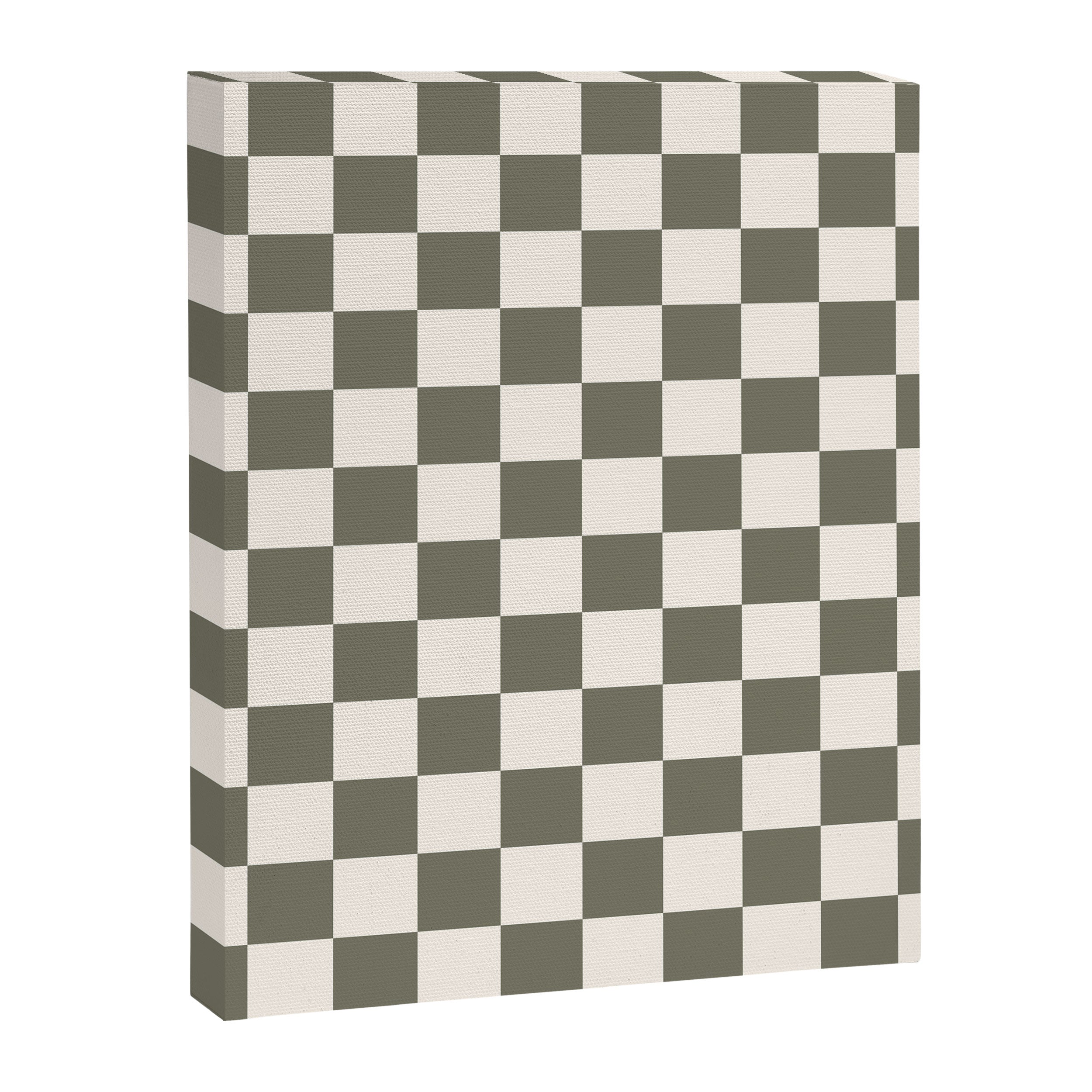 Checkerboard - Olive Green Canvas Print Gallery Image 8