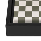 Checkerboard - Olive Green Framed Canvas Print Gallery Image 3