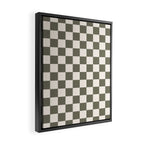 Checkerboard - Olive Green Framed Canvas Print Gallery Image 2