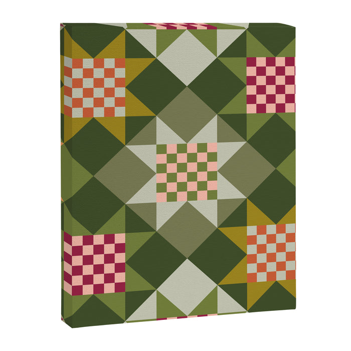 Checkerboard Quilt - Fall Colors Canvas Print Gallery Image 1