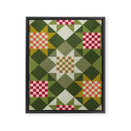 Checkerboard Quilt - Fall Colors Framed Canvas Print Gallery Image 8