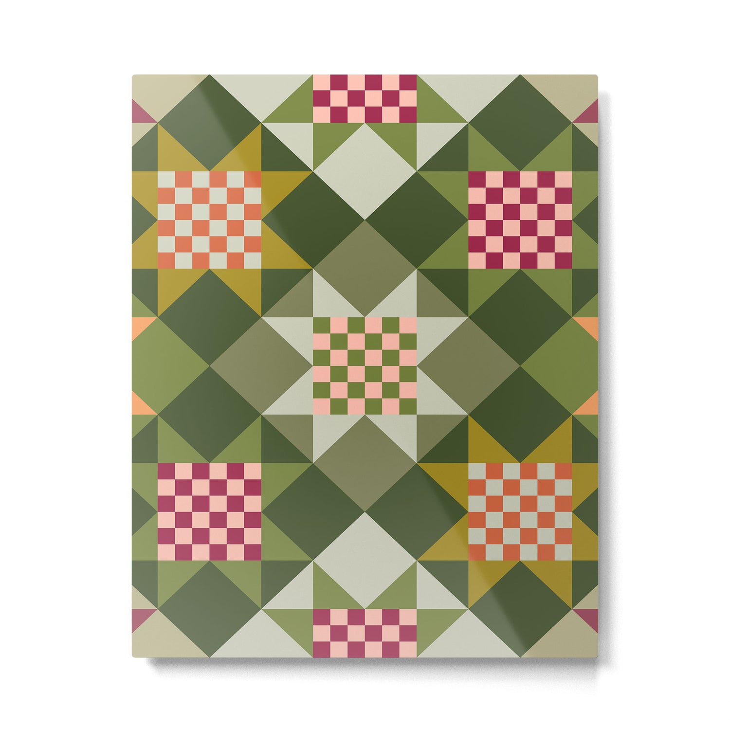 Checkerboard Quilt - Fall Colors Metal Print Gallery Image 6