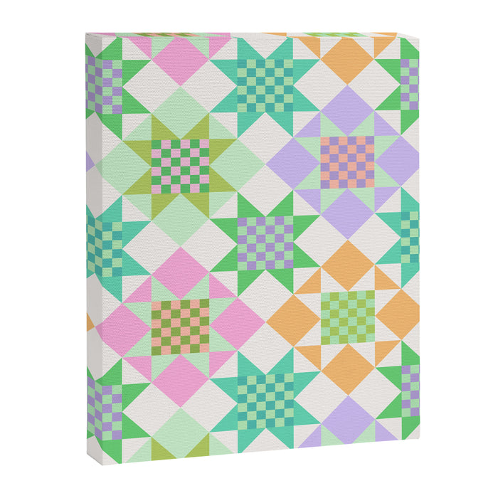 Checkerboard Quilt - Pastel Colors Canvas Print Gallery Image 1